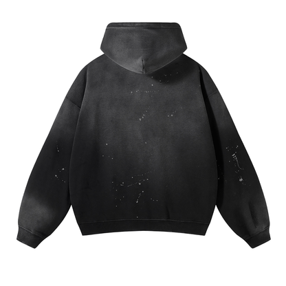 F0S // INDUSTRY VINTAGE-WASH FRAYED FLEECE HOODIE