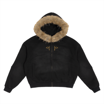 F0S // EBONY HOODED UTILITY PARKA