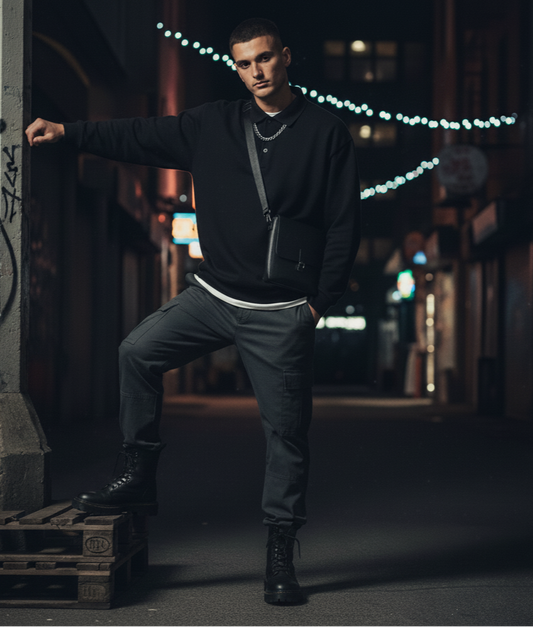 F0S Noir Fleece Polo Sweatshirt