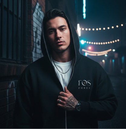 F0S // INDUSTRY FULL-ZIP BOXY THERMAL HOODIE