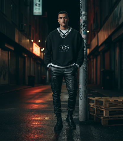 F0S // INDUSTRY V-NECK ARCHIVAL BOXY SWEATER